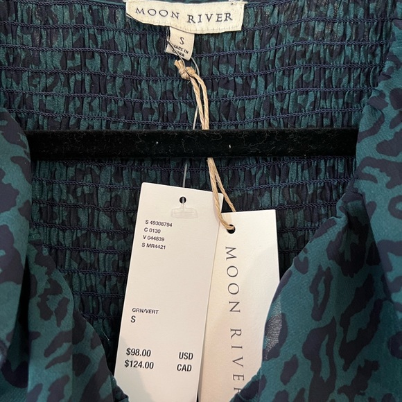 Moon River Leopard Print Ruffle Maxi Dress - S - Picture 4 of 5